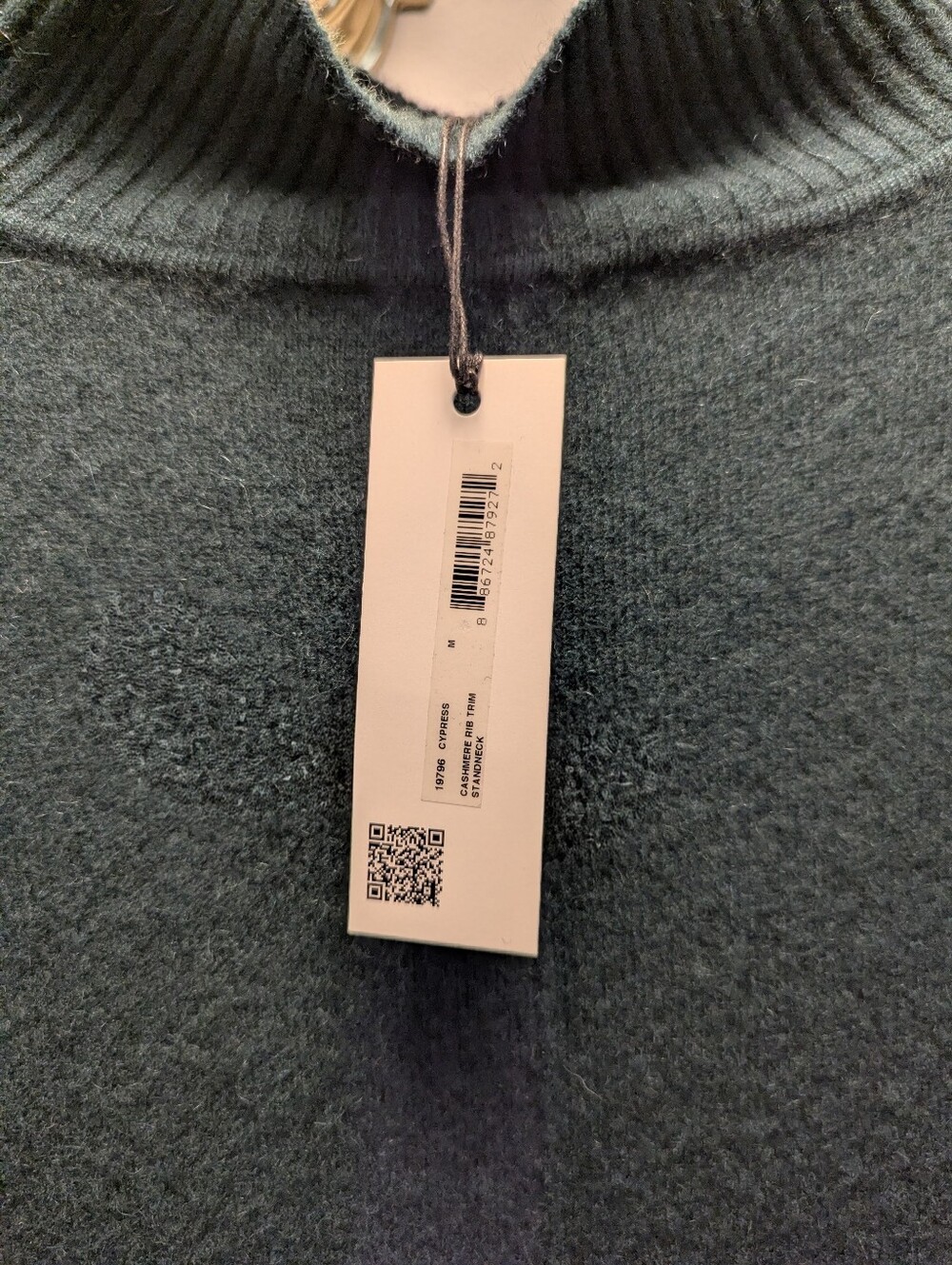 NWT White and Warren Women's Cypress Green Funnel Neck Sweater - Picture 5 of 6
